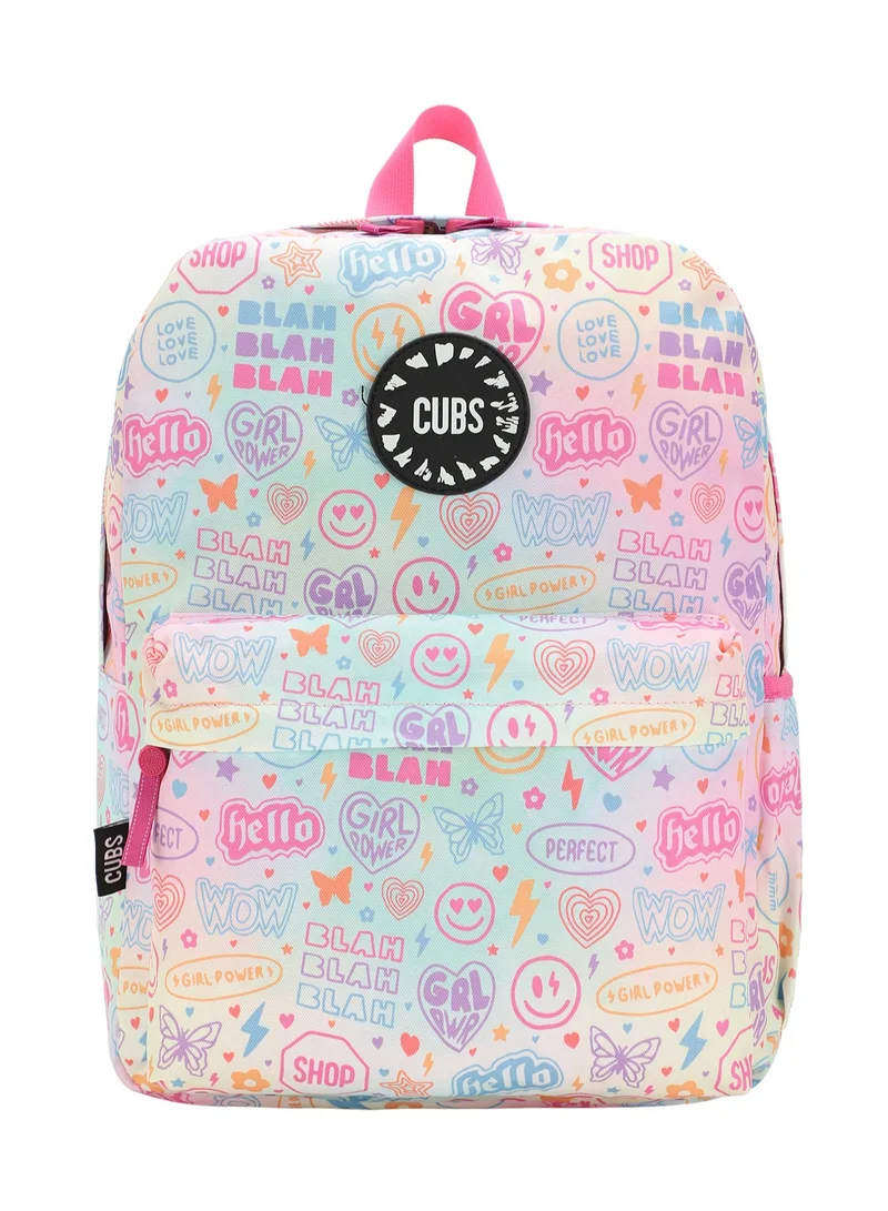 CUBS Hello Girl Cubs Junior 28L Waterproof Kids Backpack for Girls (6–12 Yrs) | Fits 15" Laptop | Zip Closure | School & Travel Bag