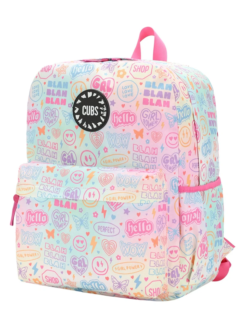 CUBS Hello Girl Cubs Junior 28L Waterproof Kids Backpack for Girls (6–12 Yrs) | Fits 15" Laptop | Zip Closure | School & Travel Bag