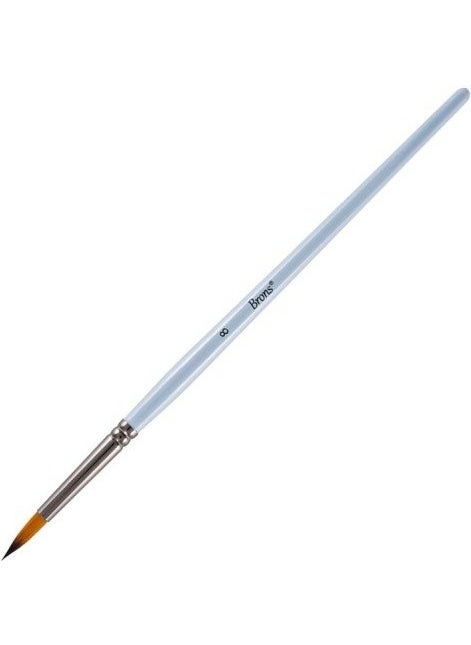Watercolour and Acrylic Brush Synthetic Bristle Short Handle Round Tip Series 123 No 8