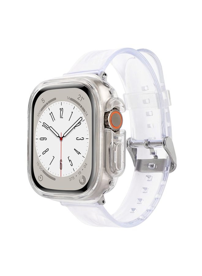 BURAQ Protective Cover For Apple Watch Ultra 49mm Glacier Jelly Clear TPU Case Watch Band(Transparent)