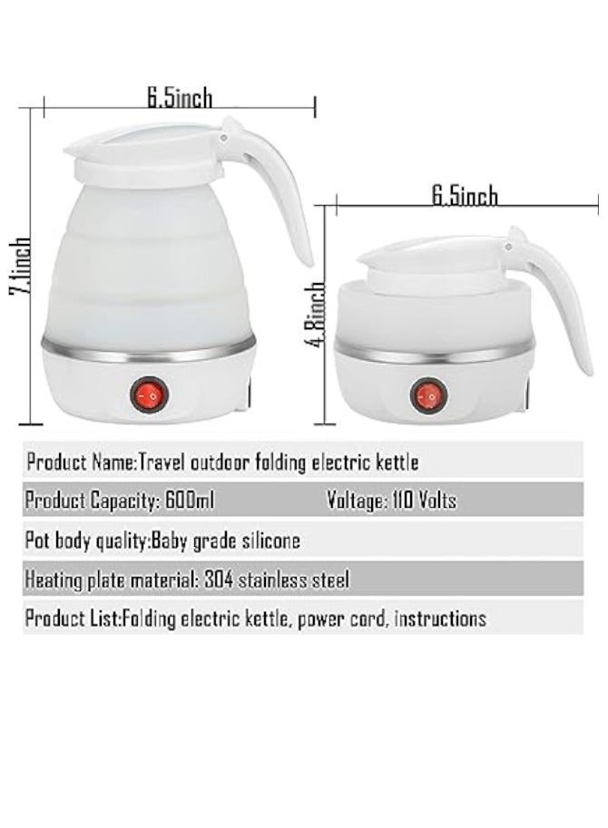 دينكس غلاية كهربائية قابلة للطي بسعة 600 مل، غلاية صغيرة محمولة للسفر في الهواء الطلق، غلاية كهربائية تلسكوبية - Image 5
