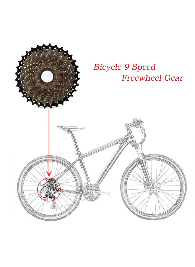 Generic Threaded Steel 9 Speed 13-32T Freewheel Gear Flywheel Bicycle Parts Bike Freewheel Replacement Parts  - Image 5