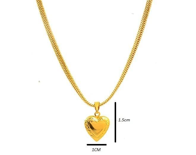 Handicraft Kottage 1gm 22Ct Gold Plated chain with Pendant | latest & Stylish Celebrity Inspired Chain/Necklace/Jewellery Set/Fashion jewellery for Men, Women Boys Girls - Image 2