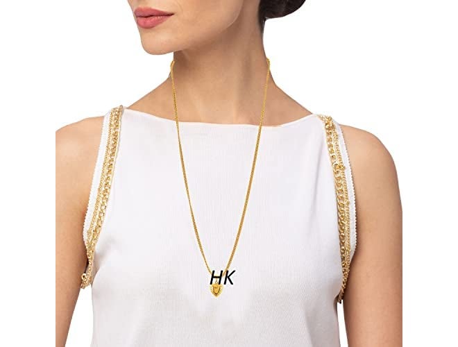 Handicraft Kottage 1gm 22Ct Gold Plated chain with Pendant | latest & Stylish Celebrity Inspired Chain/Necklace/Jewellery Set/Fashion jewellery for Men, Women Boys Girls - Image 4