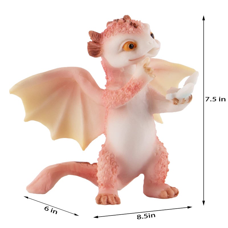KEEPKAP Dragon Statue Mini Figurine, Resin Home Decor, Cute Ornaments, Lucky Animal Garden Statue for Micro Landscape (Butterfly and Dragon) - Image 2