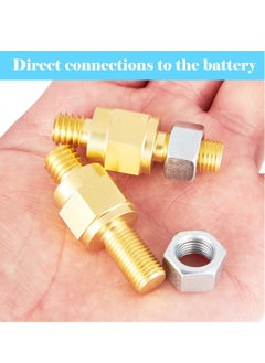 Battery Terminal Connectors Set, 4 Pack Long Stud Side Post Battery Terminal Bolt, Standard Battery Post Stud Extender Screws 3/8 16&24 Stud Bolts, Compatible with GM Accessories to Battery
