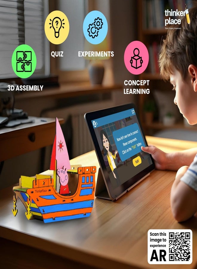 ThinkerPlace لعبة حامل أقلام على شكل سفينة تلوين من ثينكر بليس لشخصية بيبا بيج للأطفال | ألعاب للأولاد والبنات من عمر 3 و4 و5 سنوات فما فوق | ألعاب تعليمية | هدايا مثالية لأعياد الميلاد والمناسبات | لعبة تعليمية في مجالات العلوم والتكنولوجيا والهندسة والرياضيات | أحجية ثلاثية الأبعاد - Image 5