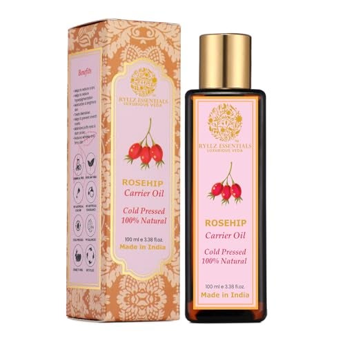 RYLLZ ESSENTIALS Rosehip Carrier Oil | For Hair care, Wrinkles, Fine Lines, Scars, Stretch Marks, Under Eyes, and Curly Hair | 100% Pure & Natural | cold-pressed & Extra Virgin Oil | 100ml - Image 1