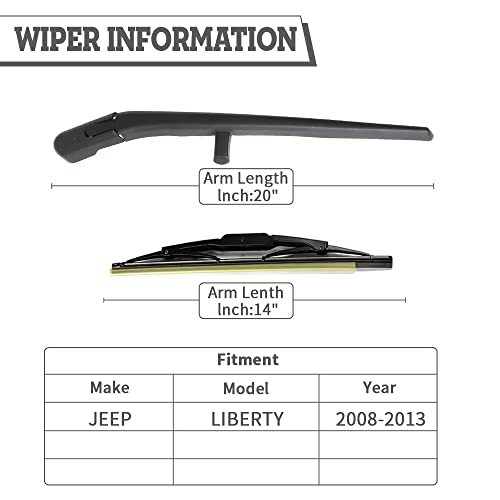 HODEE Rear Wiper Arm Blade Nut Set Replacement for Jeep Liberty 2008-2012,SUV Vehicles,Rear Wiper Cover Accessories Assembly,Wiper Cap Set for Back Windshield Window,OE:68034341AD - Image 2