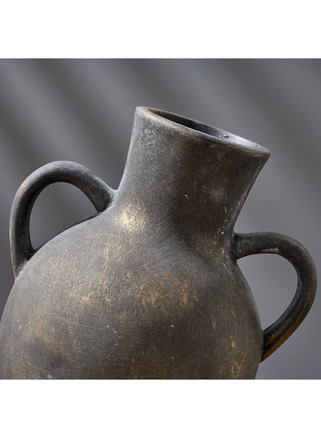 عام مزهرية زهور خزفية ريفية من جافيست بمقبضين، مزهرية من الطين الأبيض المغسول بطول 7.3 بوصة، مزهرية زهور خزفية مزخرفة لتزيين المنزل والطاولة وغرفة المعيشة والرفوف (صدئة) - Image 4