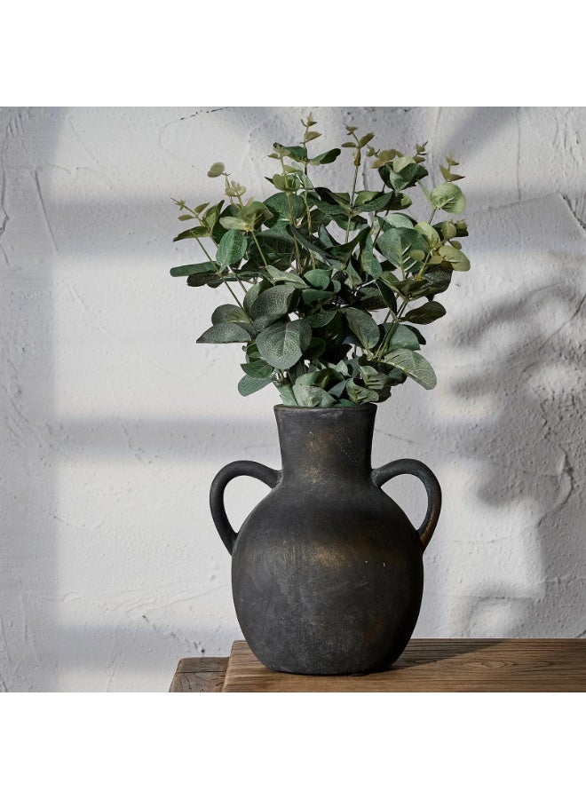 عام مزهرية زهور خزفية ريفية من جافيست بمقبضين، مزهرية من الطين الأبيض المغسول بطول 7.3 بوصة، مزهرية زهور خزفية مزخرفة لتزيين المنزل والطاولة وغرفة المعيشة والرفوف (صدئة) - Image 1