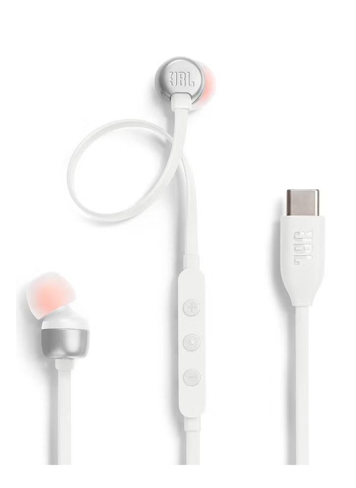 Service Zone JBL Tune 310C USB-C Wired Hi-Res In-Ear Headphones White  - Image 2