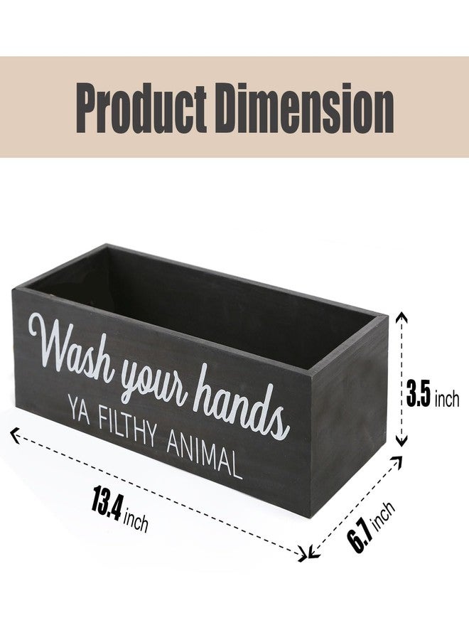 CuffUp Bathroom Decor Box, Toilet Paper Basket 2 Sides Signs Farmhouse Bathroom Toilet Basket Tank Topper Rustic Farmhouse Home Decor for Livingroom Kitchen（One Black Box） - Image 4
