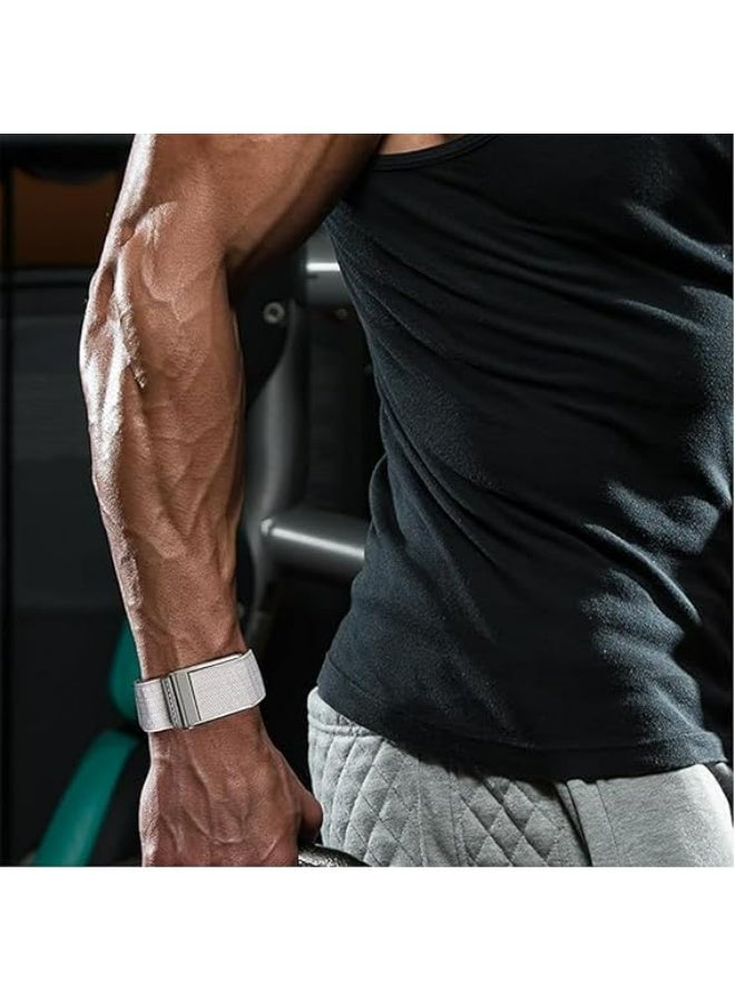 حزام سوار لـ WHOOP 5.0/MG، One، Peak، Life Devices – حزام فائق النعومة وقابل للتعديل وأنيق ومتوافق مع جهاز تخطيط القلب الكهربائي ومزود بموصل فضي على شكل حرف U - Image 5