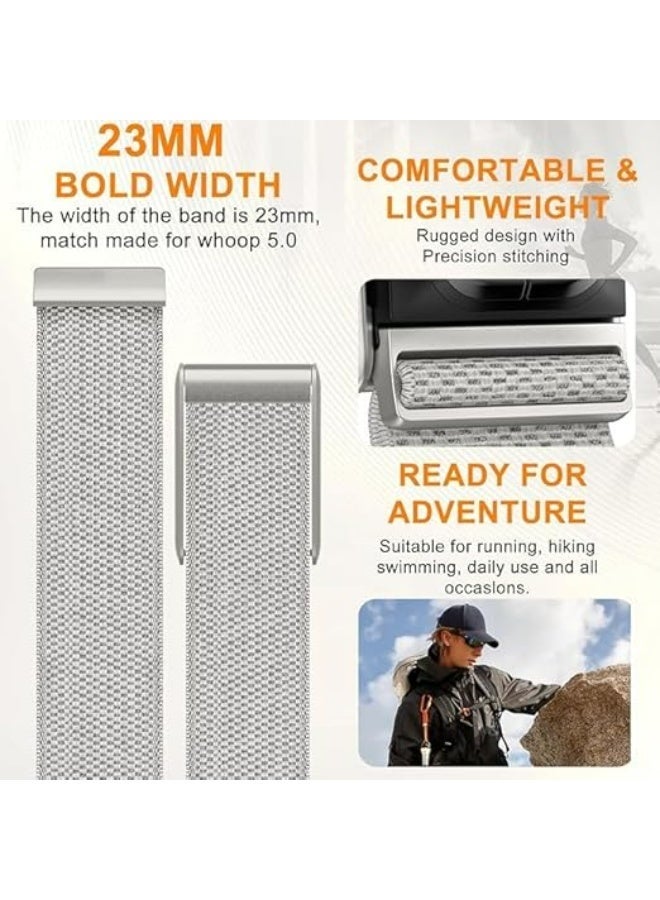 حزام سوار لـ WHOOP 5.0/MG، One، Peak، Life Devices – حزام فائق النعومة وقابل للتعديل وأنيق ومتوافق مع جهاز تخطيط القلب الكهربائي ومزود بموصل فضي على شكل حرف U - Image 2