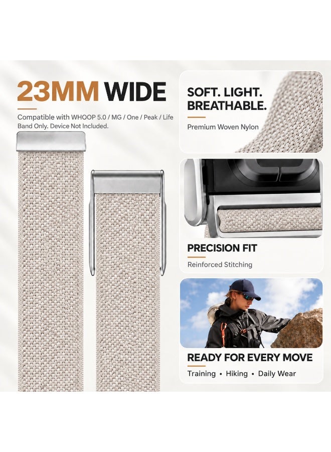 Vortexia Compatible with WHOOP MG / One / Peak / Life Band, Soft Nylon Replacement Strap with Shiny Silver U-Shape Connector, Adjustable Wrist Band, Band Only, Not for WHOOP 4.0 - Image 3