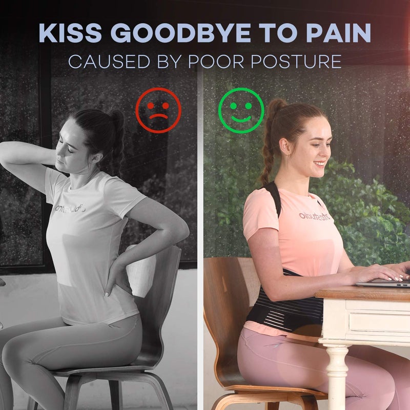 SICHEER Posture Corrector for Women and Men Back Brace Straightener Shoulder Upright Support Trainer for Body Correction and Neck Pain Relief, Medium(waist 34-38 inch) - Image 3