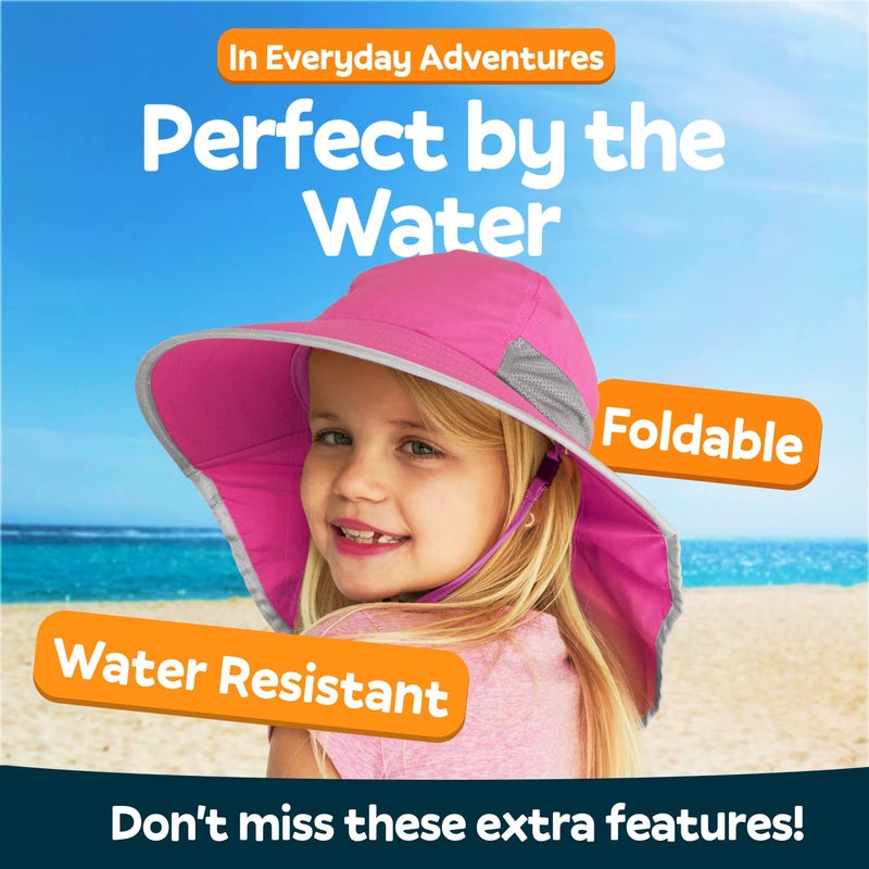 GearTOP Sun Hats for Kids UPF 50+ Kids Sun Hat with Neck Flap Swim Hat for Boys & Girls - Image 5