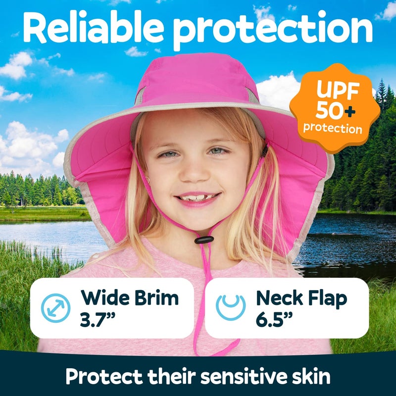 GearTOP Sun Hats for Kids UPF 50+ Kids Sun Hat with Neck Flap Swim Hat for Boys & Girls - Image 2