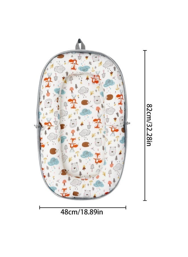 XICEN Baby Lounger and Travel Cots, Infants Sleeping Bed, Portable Crib & Cradle  for Newborn 0-12 Months, Toddlers Bassinet, Cute Cartoon Pattern,  and Can Converts to Backpack Style - Image 4