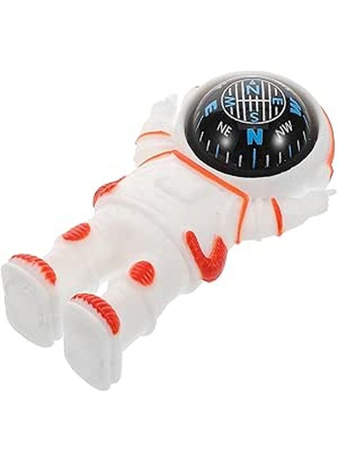 Mini Astronaut Vehicle Compass Dashboard Decoration High Precision Portable Car Interior Orange - Image 1