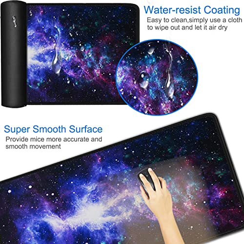 Naukay Large Mouse Pad, 31.5x15.7 inch Large Gaming Extended Computer Keyboard Mouse Mat, Water Resist Non-Slip Mousepad Rubber Base Long XXL Desk Mouse Pad for Work & Gaming, Office & Home - Image 3