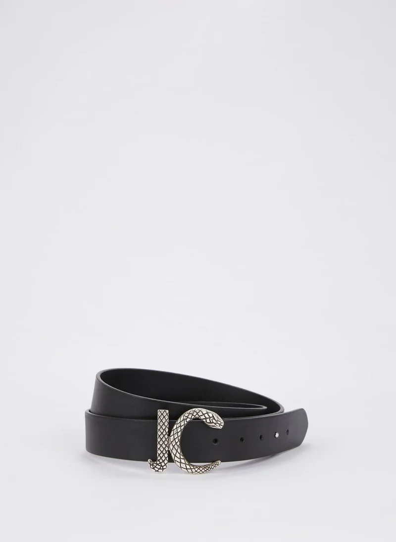 Just Cavalli  Black Snake Logo Belt for Men | Best Price UAE