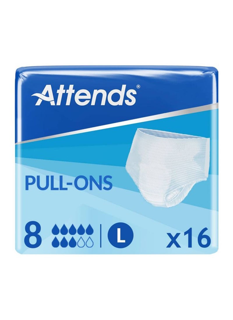 Attends Pull Ons 8, Large, Pack Of 16 