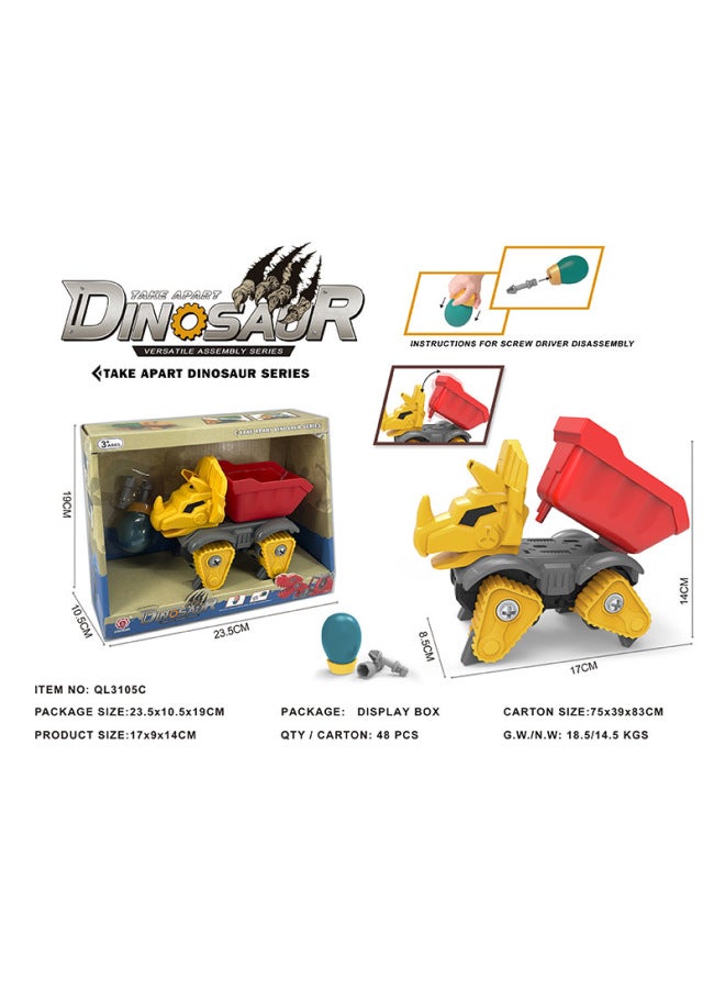 Children's Handmade DIY Disassembly And Assembly Dinosaur Engineering Vehicle Deformation Set Educational Screw Toy 3-6 Years Old Birthday Gift-Color:QL3105C/48 PieCes Per Box - Image 1