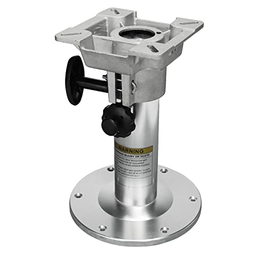 ONHI Adjustable Aluminum Boat Seat Pedestal 13-19 Inch Height, Locking Design, Silver Polished, for Fishing Boats and Marine Vessels - Image 1