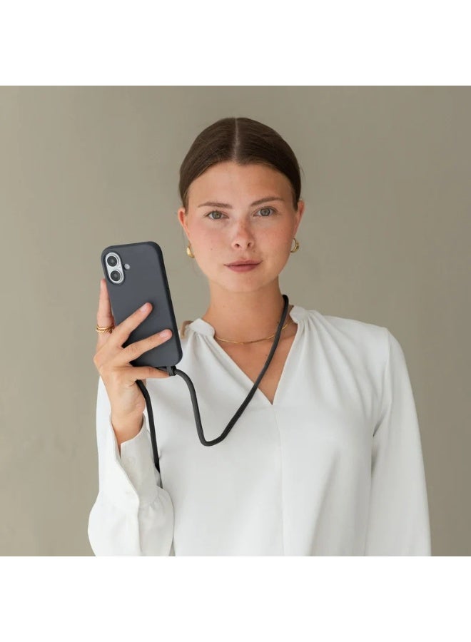 Case with Strap,Crossbody Phone Case with Adjustable Neck Shoulder Lanyard,Soft Silicone Shockproof Protective Phone Cover for iPhone 17 (Blue) - Image 2