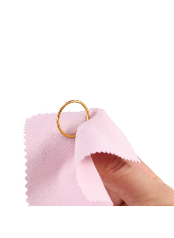 100pcs قماش تنظيف المجوهرات ، قماش تلميع الفضة ملفوفة بشكل فردي ، قماش تلميع المجوهرات الصغيرة للفضة الاسترلينية والذهب والبلاتين وأكثر من ذلك (الوردي ، 3.15 "x 3.15") - Image 2
