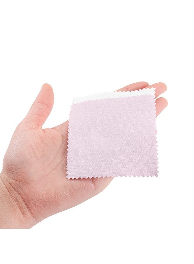 100pcs قماش تنظيف المجوهرات ، قماش تلميع الفضة ملفوفة بشكل فردي ، قماش تلميع المجوهرات الصغيرة للفضة الاسترلينية والذهب والبلاتين وأكثر من ذلك (الوردي ، 3.15 "x 3.15") - Image 4