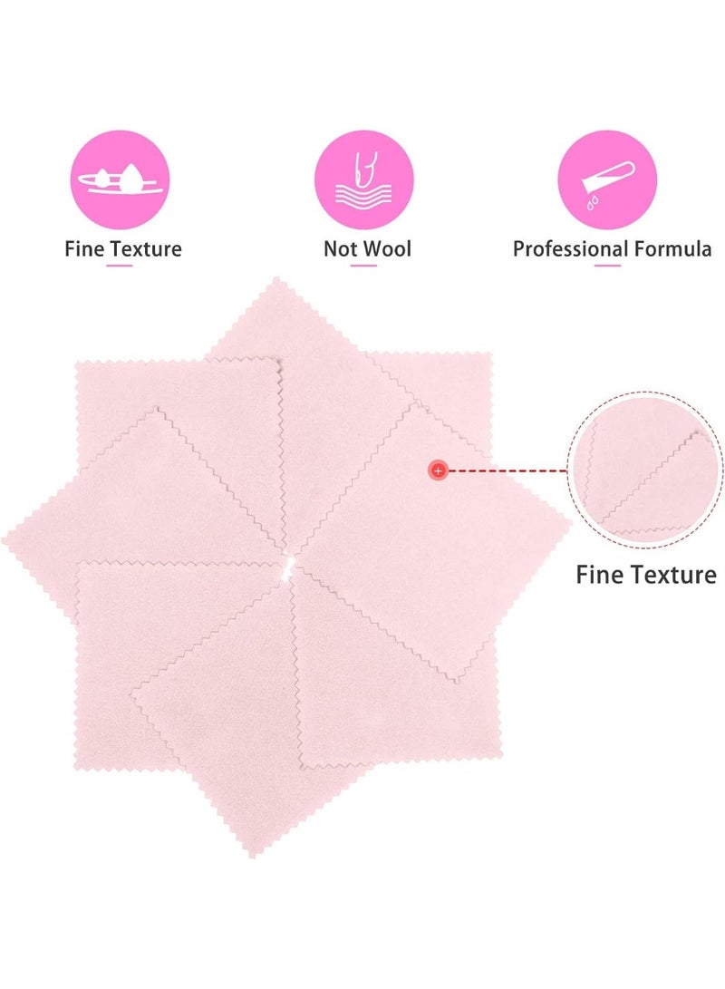 100pcs قماش تنظيف المجوهرات ، قماش تلميع الفضة ملفوفة بشكل فردي ، قماش تلميع المجوهرات الصغيرة للفضة الاسترلينية والذهب والبلاتين وأكثر من ذلك (الوردي ، 3.15 "x 3.15") - Image 5