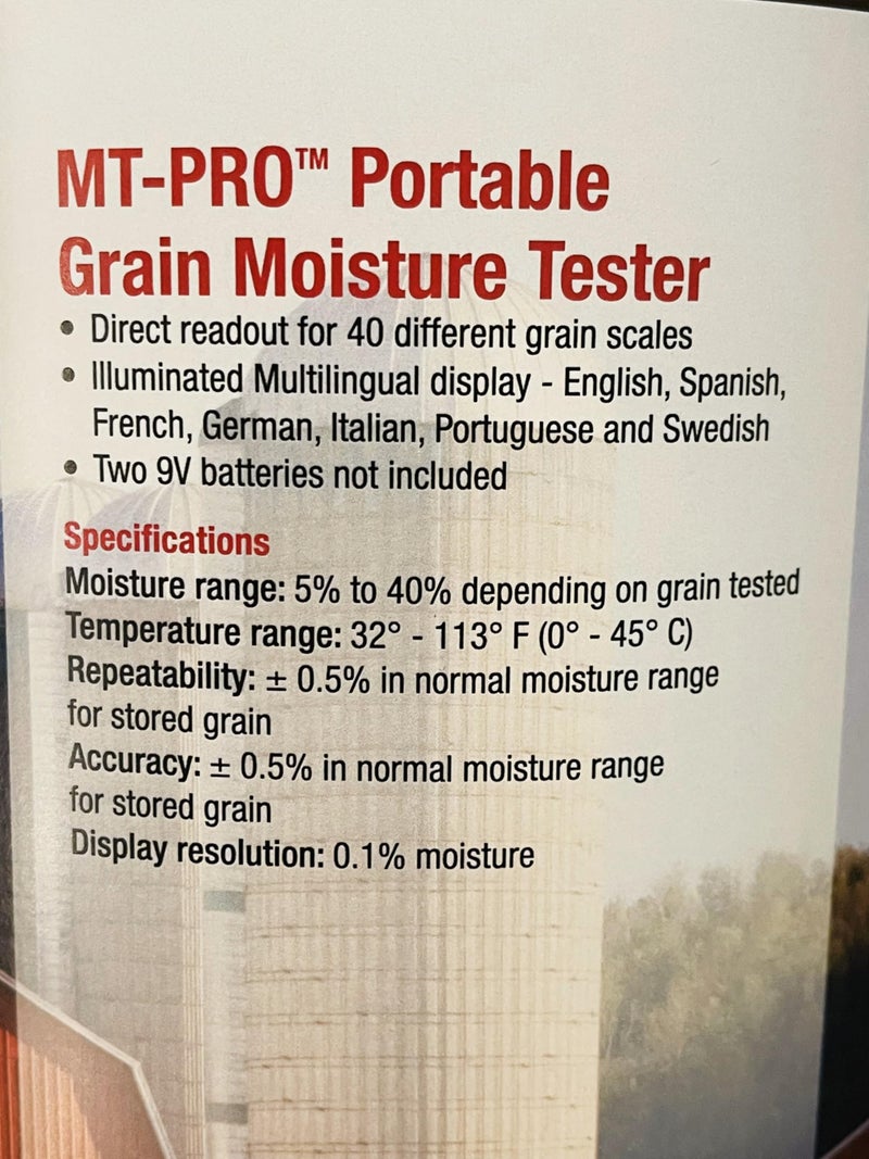 AgraTronix Agratronix MT-Pro Portable Moisture Tester for Grain with Digital Meter Readout, Grain Tester with Carry Case  - Image 2