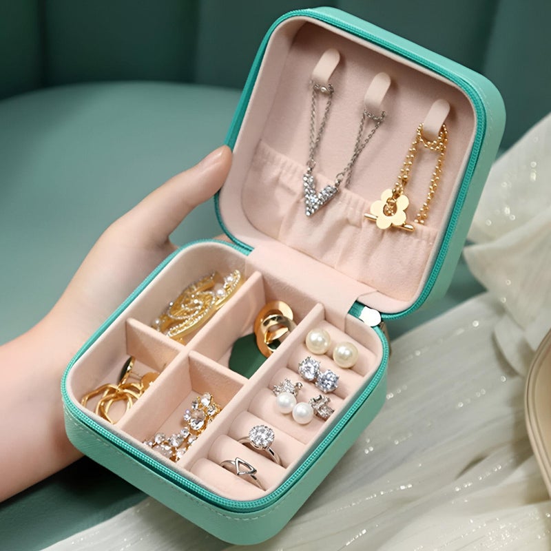 Two-piece gift set jewelry organizer - luxury small boxes for mom or friend - perfect for travel and occasions. (white) - Image 4