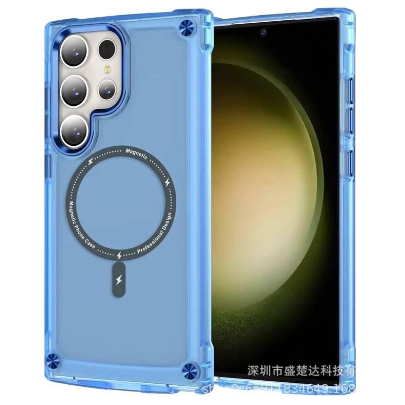 MagSafe Samsung Galaxy S24 Plus Drop Protection TPU + PC Case for Matte Finish and Skin Feel in Blue for Home Office - Image 1