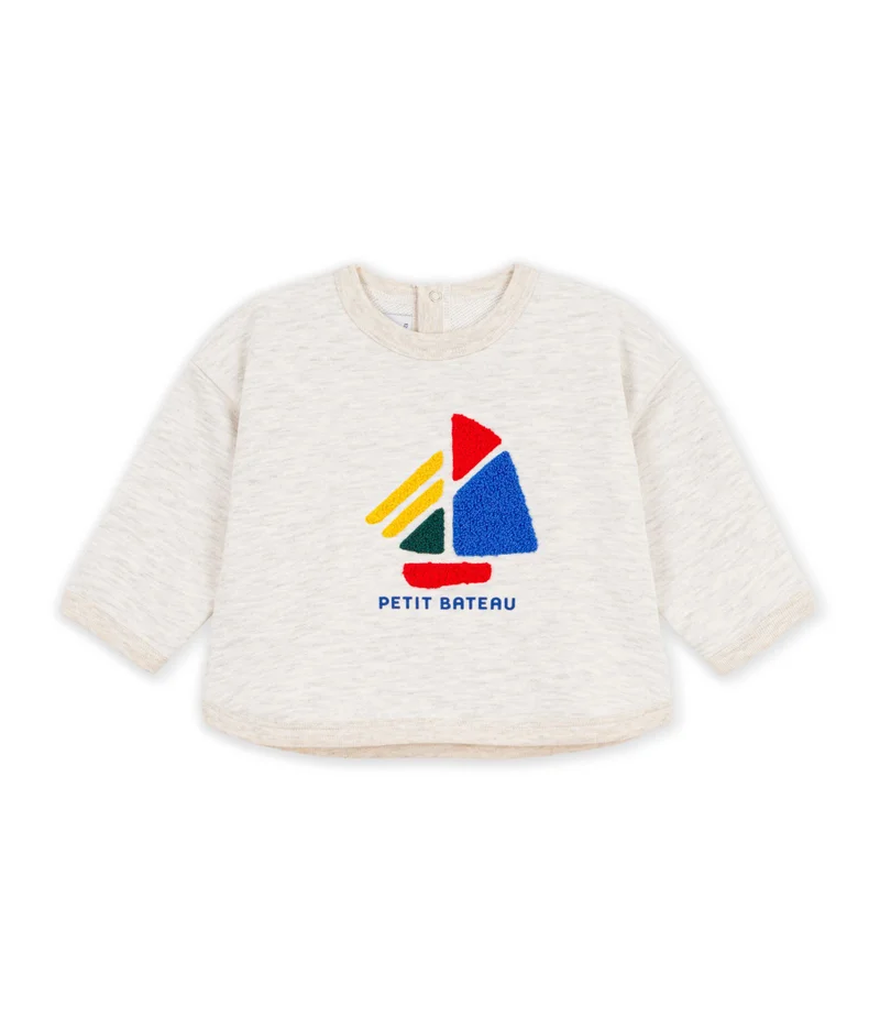 بيتي باتو Babies' Plain And Boat Patterned Cotton Sweatshirt