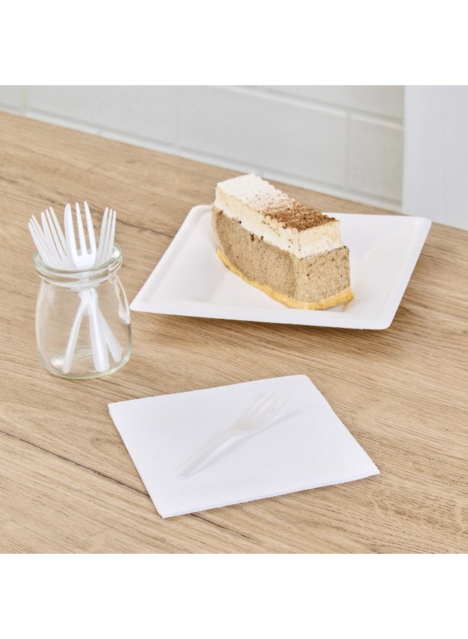 Restaurantware 4 Inch Cake Forks, 500 Knife-Edged Premium Pastry Forks - Disposable, Solid And Durable, PEarl White Plastic Sharp Edge Forks, For Parties, Bakeries, Catering Services, Gatherings - Image 3