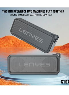 Lenyes Lenyes S107 Wireless Speaker with Double Bass Vibrator,IPX7 Waterproof ,Bluetooth V4.2 + EDR  - Image 3