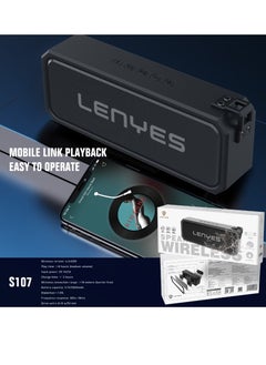 Lenyes Lenyes S107 Wireless Speaker with Double Bass Vibrator,IPX7 Waterproof ,Bluetooth V4.2 + EDR  - Image 5