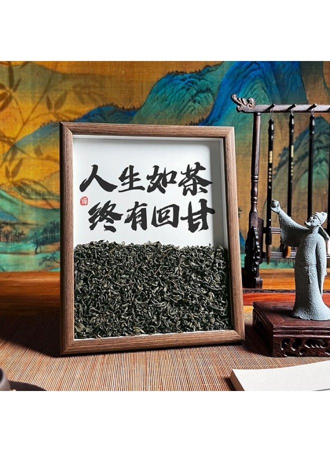 Generic Tea Room Desktop Ornaments Calligraphy And Painting Chinese Style Living Room Decorations Office Photo Frame Table Creative Gifts-Color:A3 [frame Frame + Tea + Calligraphy And Painting] [44.2*31.9cm] - Keep Your Love Running To The Mountains And Seas  - Image 2