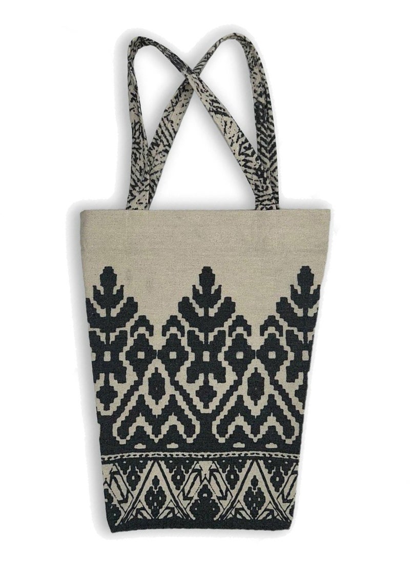 Gharibo Bags casual printed linen tote bag T230003b  - Image 1