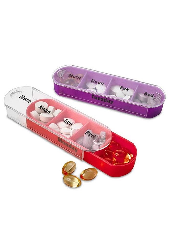 Generic Transparent Colorful 7- Piece Medicine Tablets Organizer Set 28 Compartments  - Image 3