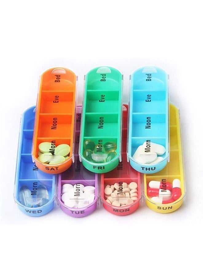 Generic Transparent Colorful 7- Piece Medicine Tablets Organizer Set 28 Compartments  - Image 5