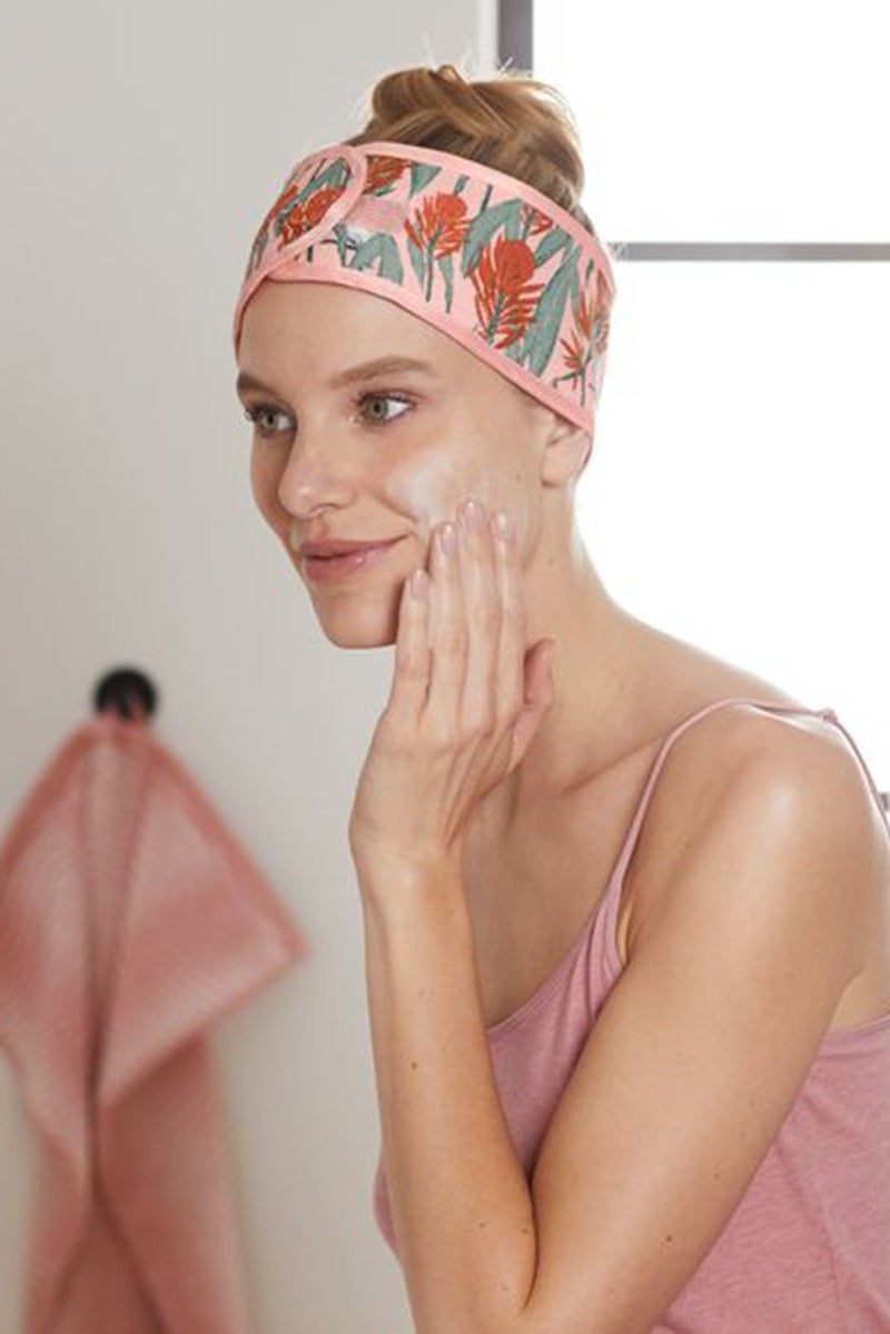 Tchibo 2 Pieces Cosmetic Hair Band, Coral - Image 1