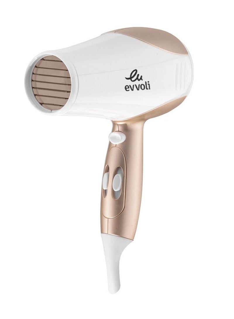 evvoli مجفف شعر إيفولي 2200 وات، محرك تيار مستمر قوي، مجفف شعر سريع التجفيف مع سرعتين و3 إعدادات تسخين، نفث أيونات، EVHC-HD2200W - Image 1