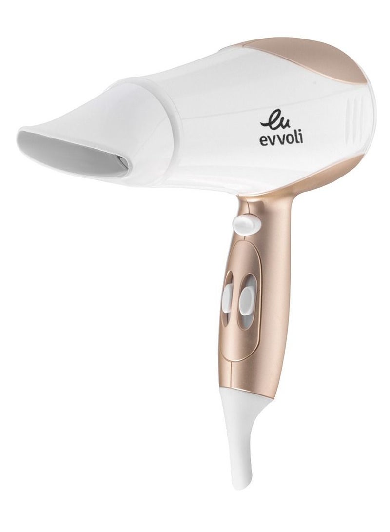 evvoli مجفف شعر إيفولي 2200 وات، محرك تيار مستمر قوي، مجفف شعر سريع التجفيف مع سرعتين و3 إعدادات تسخين، نفث أيونات، EVHC-HD2200W - Image 2