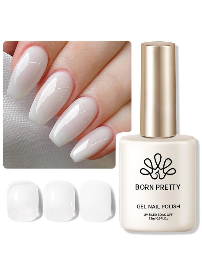 Born Pretty - Milky Gel Polish - Jelly White, Toxic- Free And Hema-Free, Long Lasting, 15Ml, 0.54 Fl Oz - Image 1