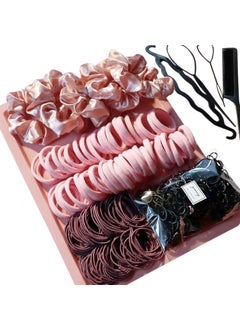 YANRONG 755PCS Hair Accessories for Woman Set Seamless Ponytail Holders Variety Hair Scrunchies Hair Bands Scrunchy Hair Ties For Thick and Curly Pink